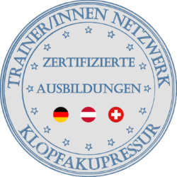 Siegel TrainerInnen-Netzwerk Klopfakupressur in silber