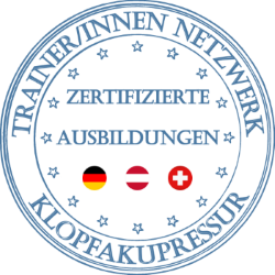Siegel TrainerInnen-Netzwerk Klopfakupressur in silber